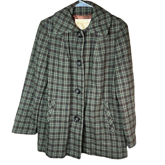 Vintage Pendleton 100% Wool plaid coat - Picture 1 of 14